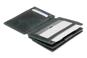 Garzini RFID Leather Magic Coin Wallet Plus Brushed-Black