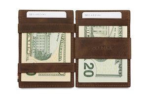 Garzini RFID Leather Magic Coin Wallet Plus Brushed-Brown