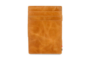 Garzini RFID Leather Magic Coin Wallet Plus Brushed-Cognac
