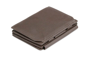 Garzini RFID Leather Magic Coin Wallet Plus Nappa-Brown