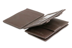 Garzini RFID Leather Magic Coin Wallet Plus Nappa-Brown