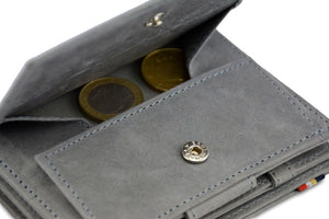 Garzini RFID Leather Magic Coin Wallet Plus Vintage-Grey