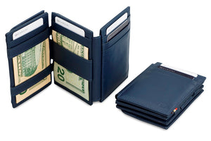 Garzini RFID Leather Magic Coin Wallet Plus Nappa-Blue