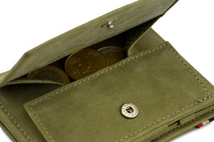 Garzini RFID Leather Magic Coin Wallet Plus Vintage-Green