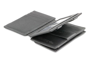 Garzini RFID Leather Magic Coin Wallet Plus Nappa-Black