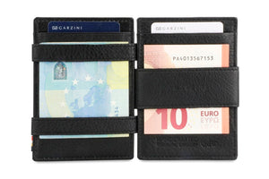 Garzini RFID Leather Magic Coin Wallet Plus Nappa-Black