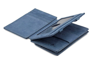 Garzini RFID Leather Magic Coin Wallet Plus Vintage-Blue