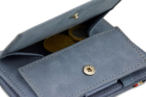 Garzini RFID Leather Magic Coin Wallet Plus Vintage-Blue