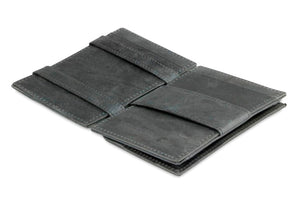 Garzini RFID Leather Magic Coin Wallet Card Sleeve Brushed-Black