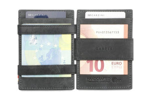 Garzini RFID Leather Magic Coin Wallet Card Sleeve Brushed-Black