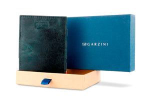 Garzini RFID Leather Magic Coin Wallet Card Sleeve Brushed-Black