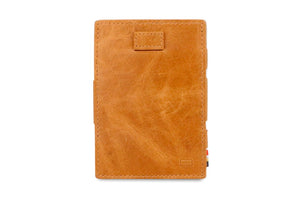 Garzini RFID Leather Magic Coin Wallet Card Sleeve Brushed-Cognac