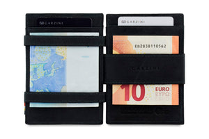 Garzini RFID Leather Magic Coin Wallet Card Sleeve Vintage-Black