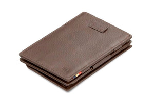 Garzini RFID Leather Magic Coin Wallet Card Sleeve Nappa-Brown