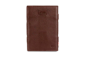 Garzini RFID Leather Magic Coin Wallet Card Sleeve Nappa-Brown