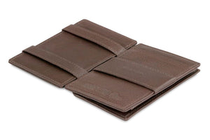 Garzini RFID Leather Magic Coin Wallet Card Sleeve Nappa-Brown