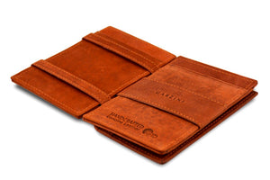 Garzini RFID Leather Magic Coin Wallet Card Sleeve Vintage-Brown