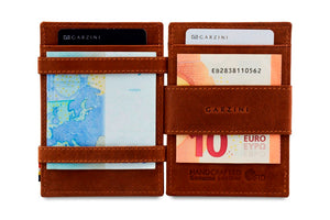 Garzini RFID Leather Magic Coin Wallet Card Sleeve Vintage-Brown