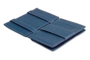 Garzini RFID Leather Magic Coin Wallet Card Sleeve Nappa-Blue