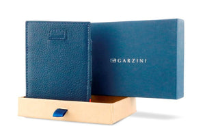 Garzini RFID Leather Magic Coin Wallet Card Sleeve Nappa-Blue