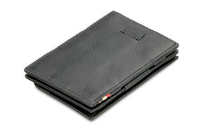 Garzini RFID Leather Magic Coin Wallet Card Sleeve Nappa-Black