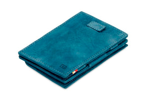 Garzini RFID Leather Magic Coin Wallet Card Sleeve Vintage-Blue