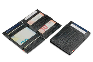 Garzini RFID Leather Magic Wallet Croco-Black