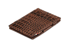 Garzini RFID Leather Magic Wallet Croco-Brown