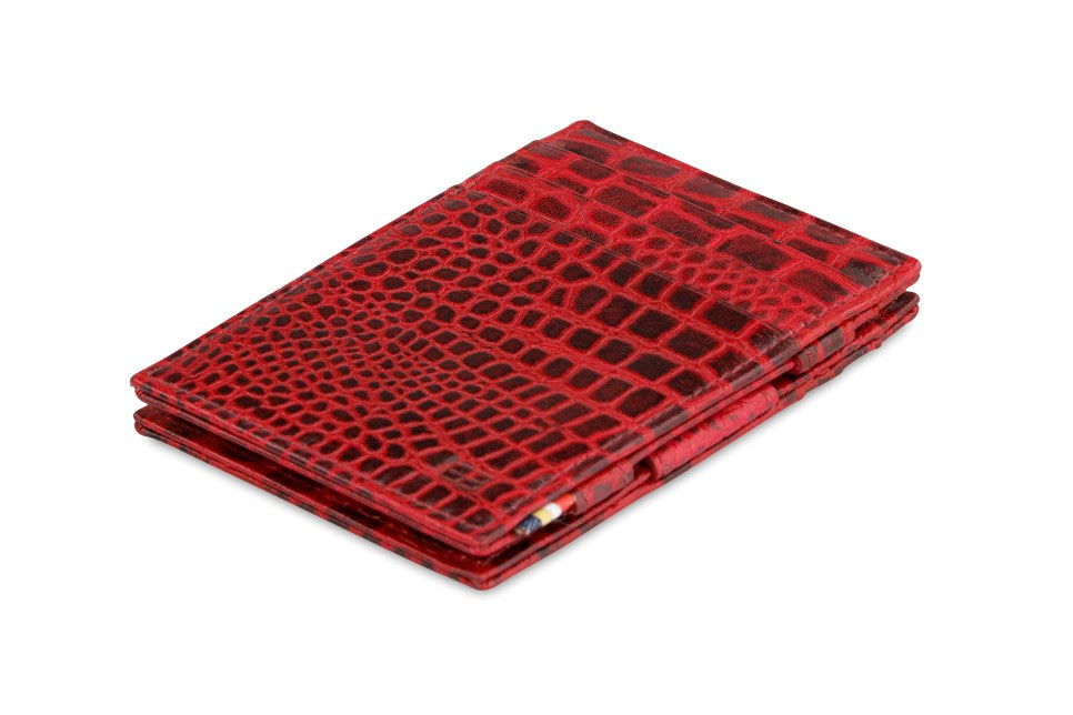 Garzini RFID Leather Magic Wallet Croco-Red