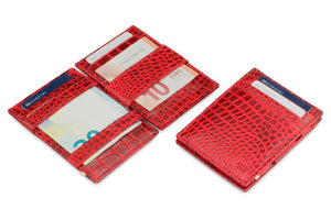 Garzini RFID Leather Magic Wallet Croco-Red