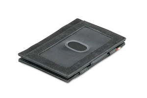 Garzini RFID Leather Magic Wallet ID Window Brushed-Black