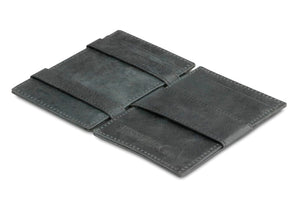 Garzini RFID Leather Magic Wallet ID Window Brushed-Black