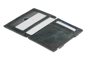 Garzini RFID Leather Magic Wallet ID Window Brushed-Black