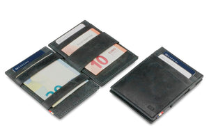 Garzini RFID Leather Magic Wallet ID Window Brushed-Black