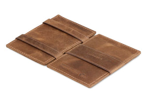 Garzini RFID Leather Magic Wallet ID Window Brushed-Brown