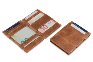 Garzini RFID Leather Magic Wallet ID Window Brushed-Brown