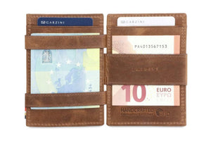 Garzini RFID Leather Magic Wallet ID Window Brushed-Brown