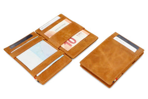 Garzini RFID Leather Magic Wallet ID Window Brushed-Cognac