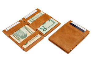 Garzini RFID Leather Magic Wallet ID Window Brushed-Cognac