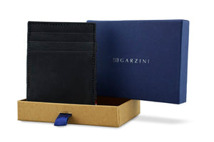 Garzini RFID Leather Magic Wallet ID Window Vintage-Black