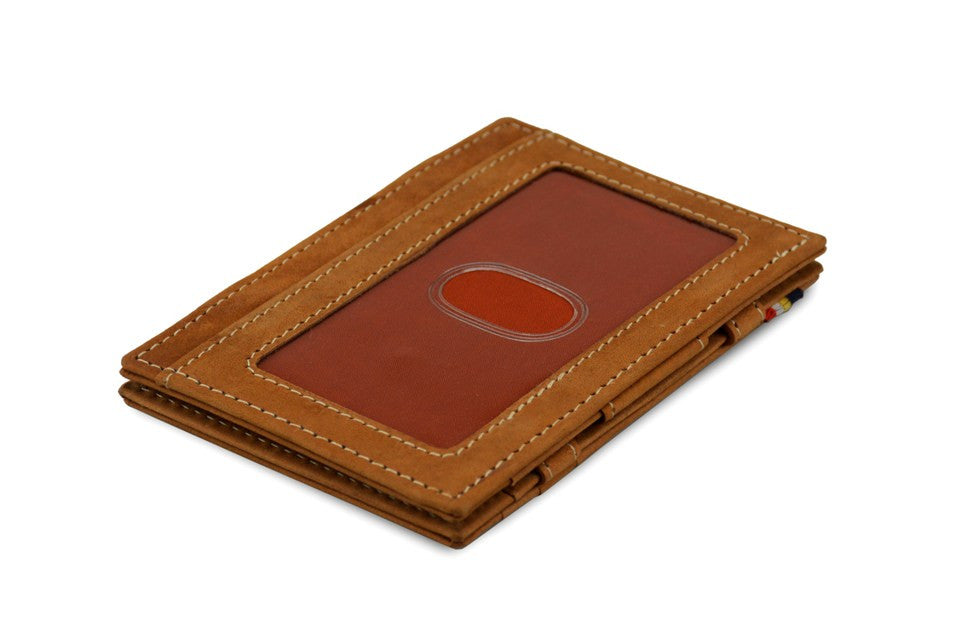 Garzini RFID Leather Magic Wallet ID Window Vintage-Cognac