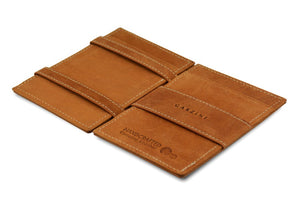 Garzini RFID Leather Magic Wallet ID Window Vintage-Cognac