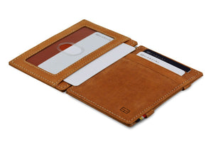 Garzini RFID Leather Magic Wallet ID Window Vintage-Cognac