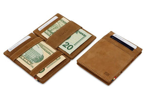 Garzini RFID Leather Magic Wallet ID Window Vintage-Cognac