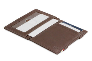 Garzini RFID Leather Magic Wallet ID Window Nappa-Brown