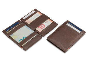 Garzini RFID Leather Magic Wallet ID Window Nappa-Brown