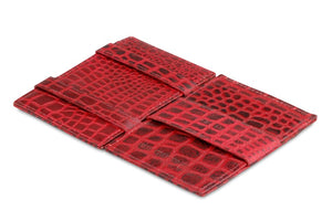 Garzini RFID Leather Magic Wallet ID Window Croco-Red