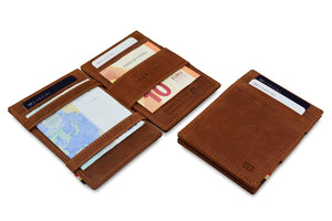 Garzini RFID Leather Magic Wallet ID Window Vintage-Brown