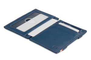 Garzini RFID Leather Magic Wallet ID Window Nappa-Blue