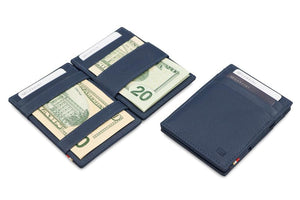 Garzini RFID Leather Magic Wallet ID Window Nappa-Blue